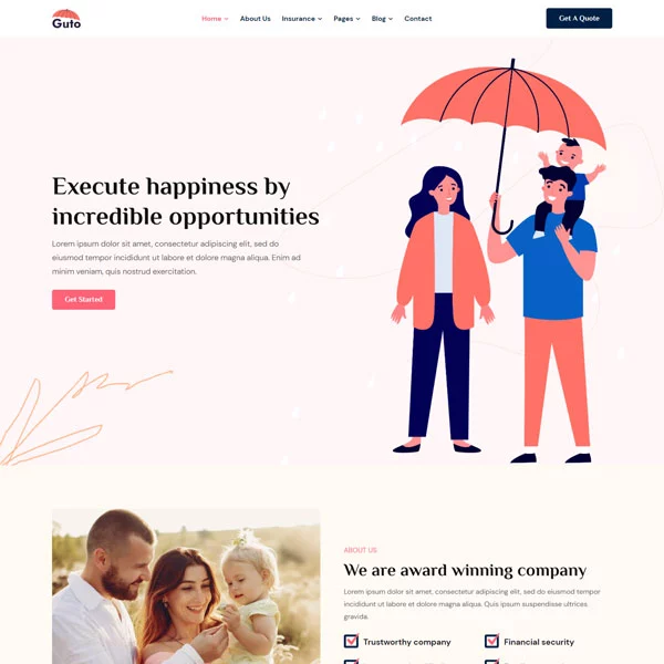 Insurance Services Agency Theme Demo